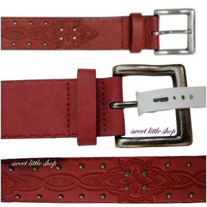 Time And Tru Embossed Studs Studded Belt Vegan